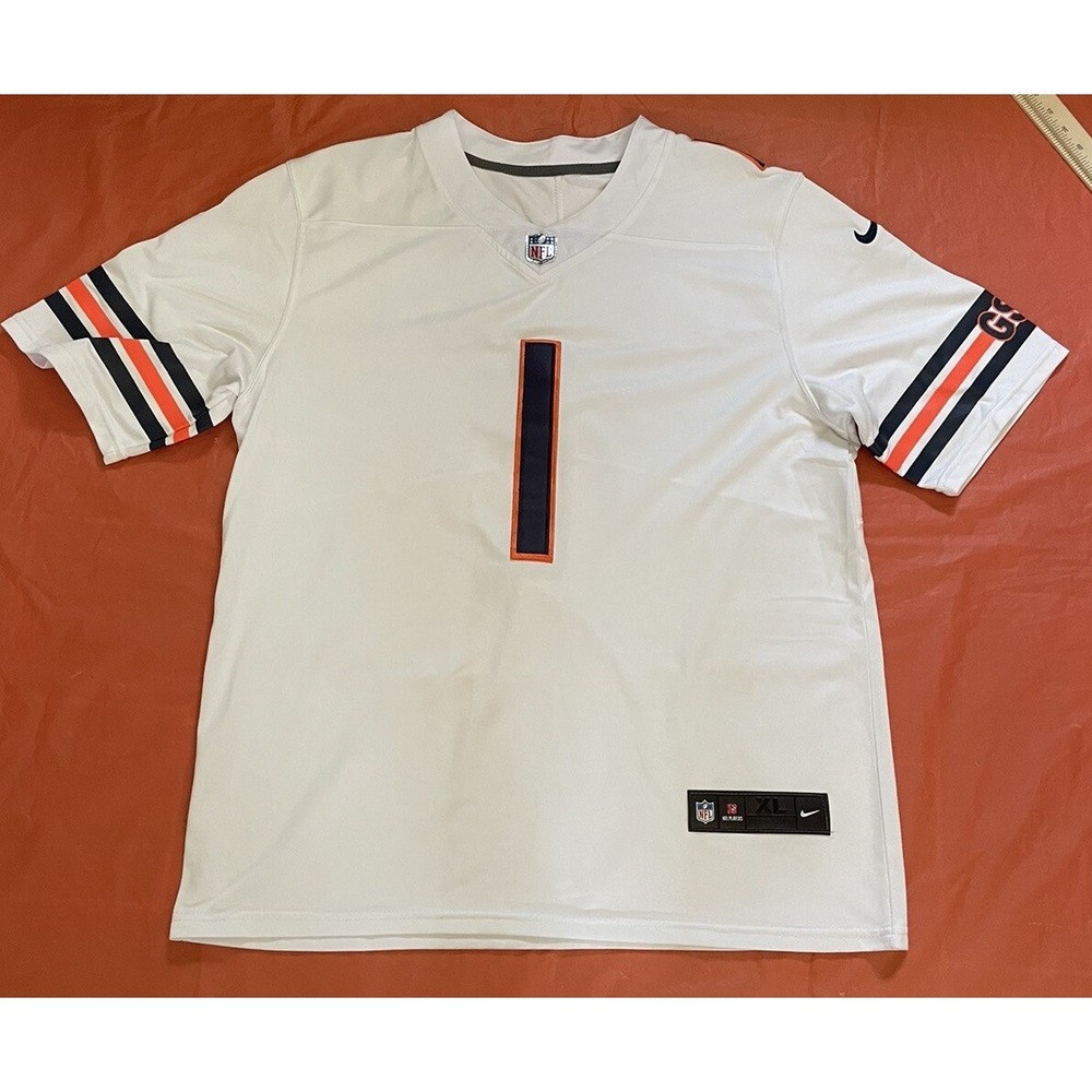 Nike NFL Chicago Bears Justin Fields #1 White Jersey Men's Extra Large